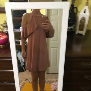 Francesca's mauve off the shoulder dress